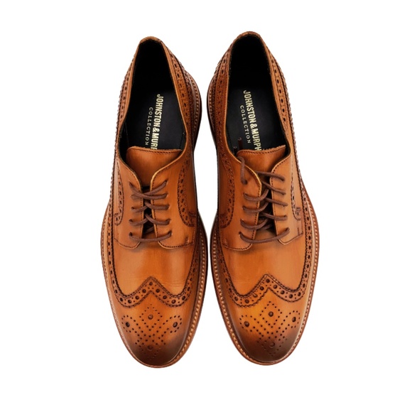 Mens Johnston & Murphy Jenson Longwing Oxfords in Tan Leather. 24-6642 main image 8